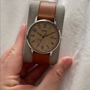 Fossil brown leather watch